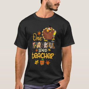 Een dankbare Sped Teacher Turkey Pilgrim Pet Harte T-shirt
