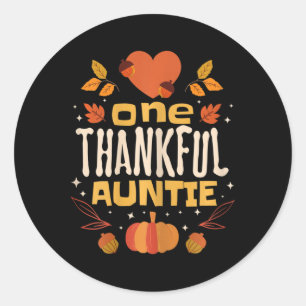 Een dankbare tante Herfst Thanksgiving tante Ronde Sticker