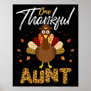Een dankbare tante tante kalkoen Thanksgiving fami Poster