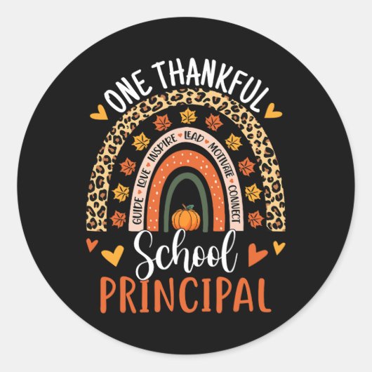Een dankbare Thanksgiving van de School Ronde Sticker (Voorkant)