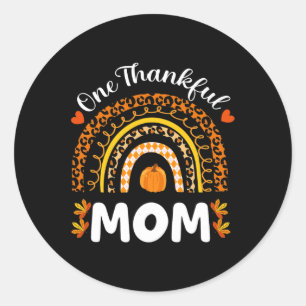 Een dankbare Thanksgiving van mama Rainbow Herfst Ronde Sticker