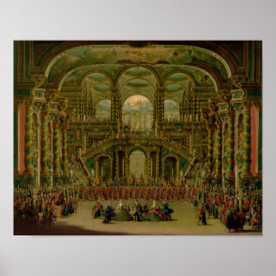 Een dans in een Barok Rococo-paleis Poster