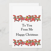 Een dansende gnomen feestdagenkaart (Voorkant / Achterkant)