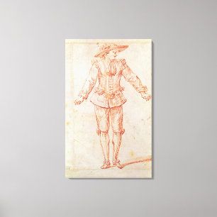 Een danseres uit de opera van Parijs Canvas Afdruk