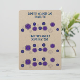 Een danskaart voor een dochter bedankkaart