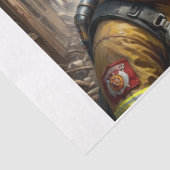 Een dappere Beagle hond fungeren als brandweerman  Tissuepapier (Detail)