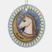 Een dappere eenhoorn keramisch ornament (Links)