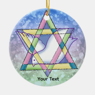 Een davidster keramisch ornament