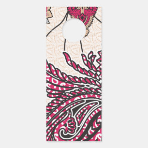Een decoratief paisley-ontwerp met levendige rode