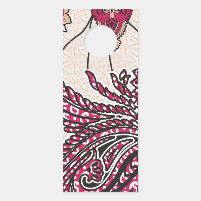 Een decoratief paisley-ontwerp met levendige rode  (Voorkant)