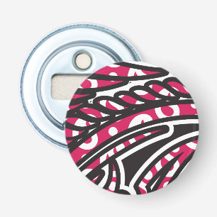 Een decoratief paisley-ontwerp met levendige rode button flesopener