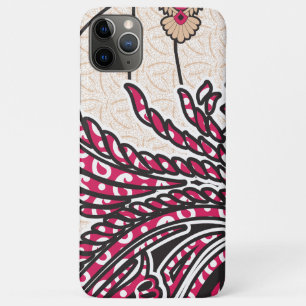 Een decoratief paisley-ontwerp met levendige rode iPhone 11 pro max hoesje
