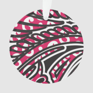 Een decoratief paisley-ontwerp met levendige rode ornament