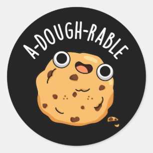 Een deegbaar Funny Cookie Pun Dark BG Ronde Sticker