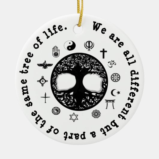 Een deel van dezelfde levensboom keramisch ornament (Voorkant)