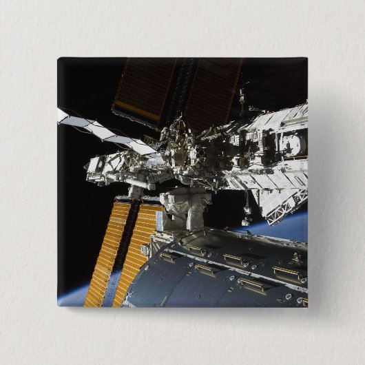 Een deel van het Columbuslaboratorium Vierkante Button 5,1 Cm (Voorkant)