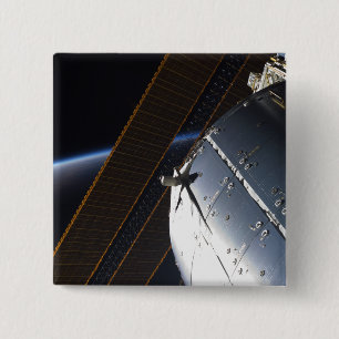 Een deel van het internationale ruimtestation vierkante button 5,1 cm