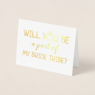 Een deel van My Bride Tribe Grappig bruidsmeisje Folie Kaarten