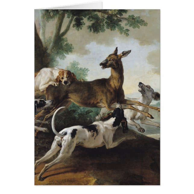 Een Deer Chased door Honden, 1725 (Voorkant)