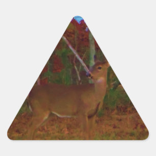 Een Deer: Gold Red Green en Blue Driehoek Sticker
