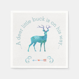 Een Deer Little Buck Waterverf Baby shower Servet
