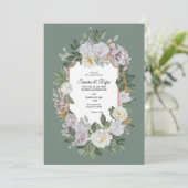 Een delicate traditionele bruiloft uitnodiging (Staand voorkant)