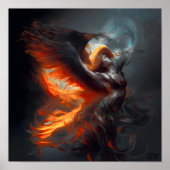 Een demonisch meisje dat in de lucht vliegt poster (Voorkant)