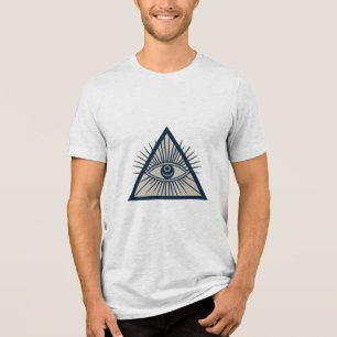 Een derde oog met stralende lijnen Tri-Blend shirt