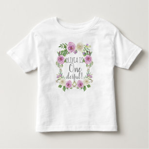 Een derful Baby Girl Waterverf Lavender Floral Kinder Shirts