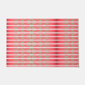 Een designer gooi mat met mintgroen en roze (Voorkant)