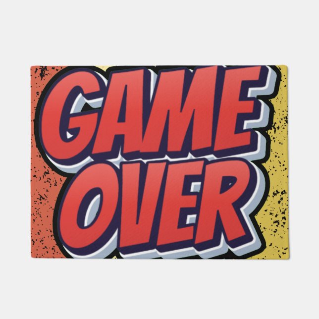 Een deurmat met een spelmotief. (Voorkant)