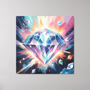 Een diamant in de ruimte canvas afdruk