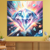 Een diamant in de ruimte canvas afdruk (Insitu (Woonkamer))