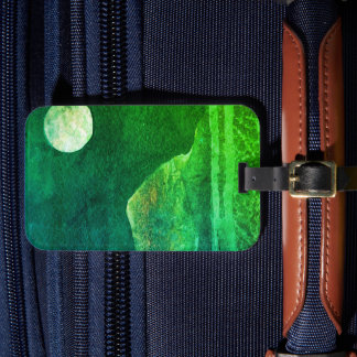 Een dicht uitzicht van fantasiewerelden en hun man bagagelabel