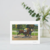 Een dichte afwerking bij het raderspoor, paarden briefkaart (Staand voorkant)