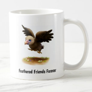 Een digitaal schilderij van een schattige condor koffiemok