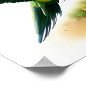 Een digitaal schilderij van een Schattigee berg Ap Poster (Hoek)