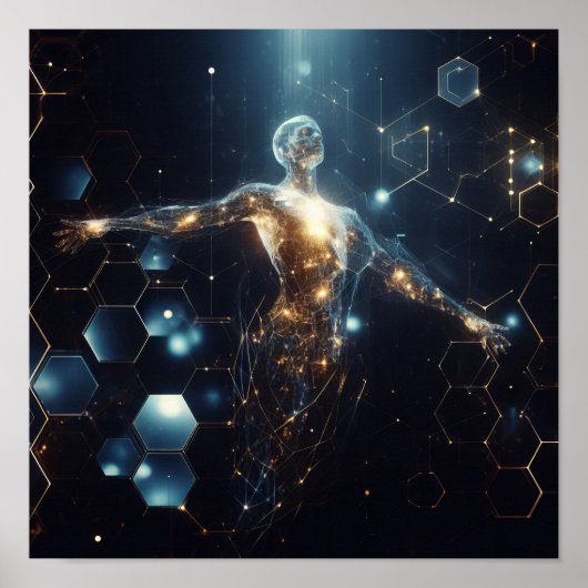 Een digitale levensvorm die transformeert in de vi poster (Voorkant)