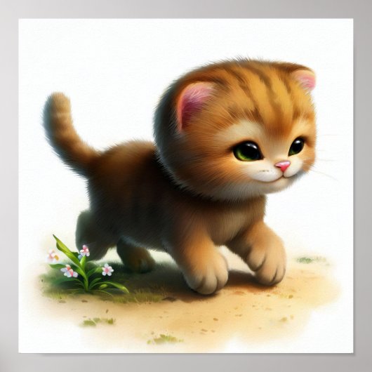 Een digitale schildering van een knappe junglekat poster (Voorkant)