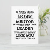 Eén ding om baas te zijn | mentor | Citaat Leader Bedankkaart (Staand voorkant)