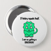 Een dinino krijgen ronde button 4,0 cm (Voorkant /achterkant)