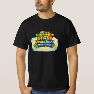 Een dino-mite start – kleuterschool, ik kom eraan t-shirt
