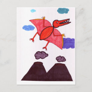 Een dinosaurus briefkaart
