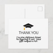 "Eén diploma dichterbij" Grappige bedankkaart voor Briefkaart (Voorkant / Achterkant)