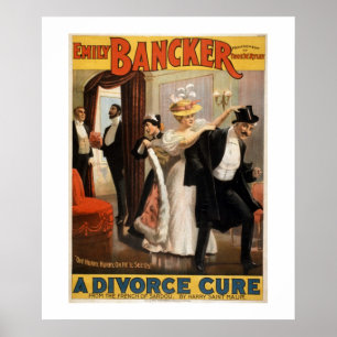Een Divorce Cure Theater Poster. Poster