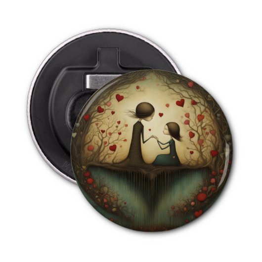 Een dochter houdt van button flesopener (Voorkant)