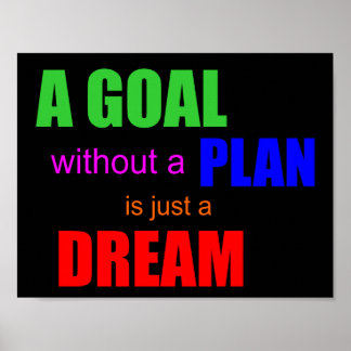 Een doel zonder plan is slechts een droom POSTER
