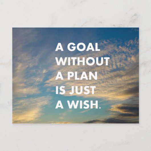 Een doel zonder plan is slechts een wens briefkaart (Voorkant)