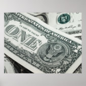 Eén dollar bankrekening Macro's sluiten dicht Poster (Voorkant)