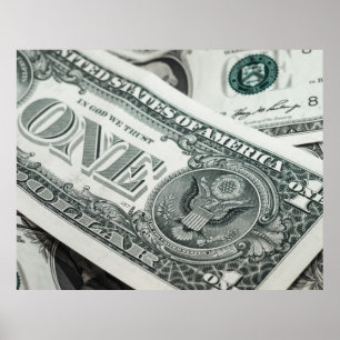 Eén dollar bankrekening Macro's sluiten dicht Poster